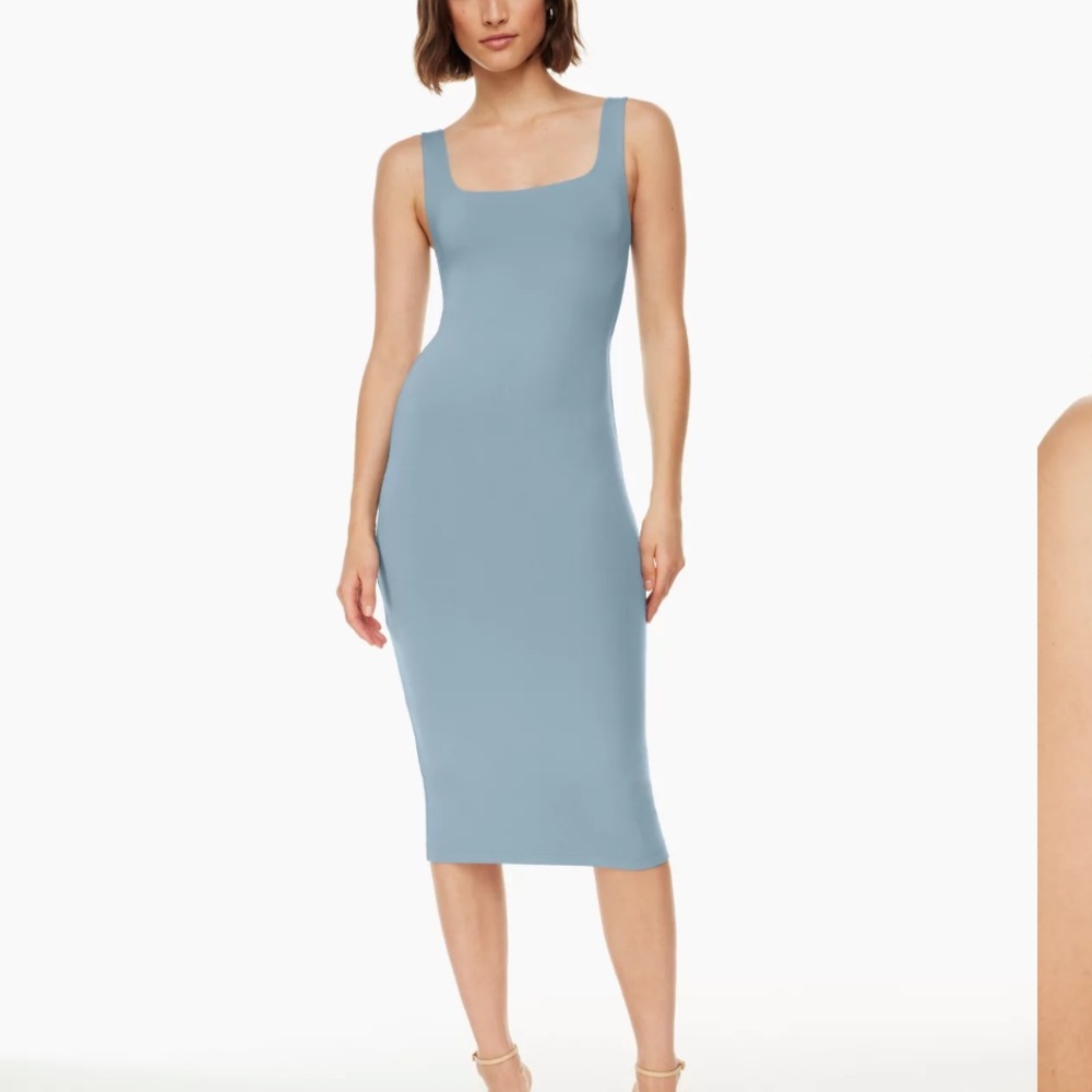 Babaton Contour Squareneck Midi Dress in Slab Blue